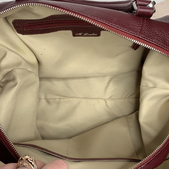 M London Convertible Deep Red Leather Satchel - Picture 7 of 9